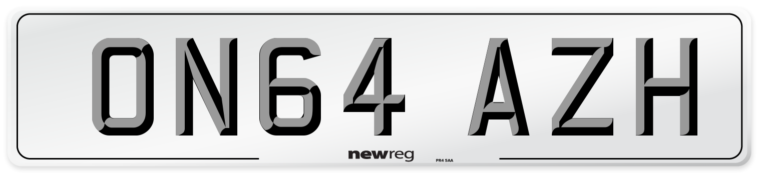 ON64 AZH Number Plate from New Reg